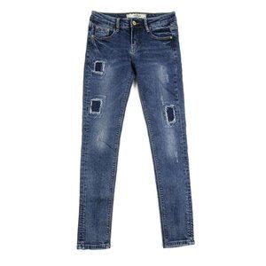 Mi Jeans Womens Skinny Leg Distressed Patcwork Denim Medium Wash Size 26 Short